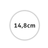Flyer rund Durchmesser 14,8 cm, einseitig bedruckt