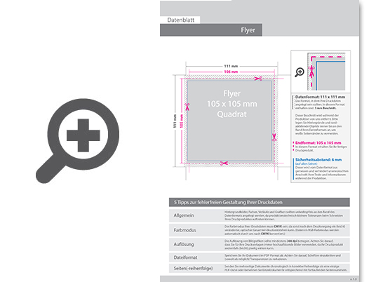 Product Bild flyer_quadrat_10_5_cm_x_10_5_cm__einseitig_bedruckt