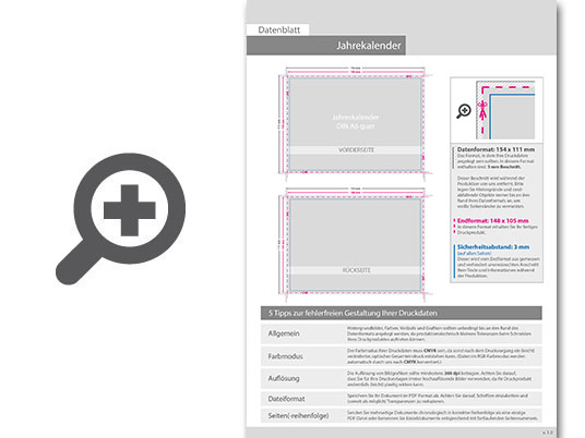 Product Bild jahresplaner_din_a6_quer_(148_x_105_mm)__4_4_beidseitig_farbig